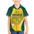Australia Cricket Custom Indigenous Kid Hawaiian Shirt Aboriginal Arts GO Aussie