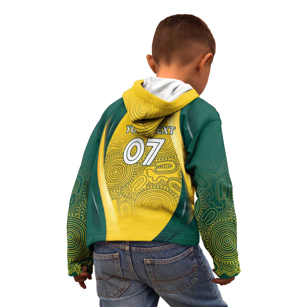 Australia Cricket Custom Indigenous Kid Hoodie Aboriginal Arts GO Aussie