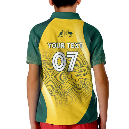 Australia Cricket Custom Indigenous Kid Polo Shirt Aboriginal Arts GO Aussie
