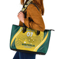Australia Cricket Custom Indigenous Leather Tote Bag Aboriginal Arts GO Aussie LT7
