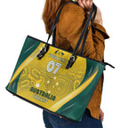 Australia Cricket Custom Indigenous Leather Tote Bag Aboriginal Arts GO Aussie LT7