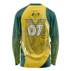 Australia Cricket Custom Indigenous Long Sleeve Shirt Aboriginal Arts GO Aussie