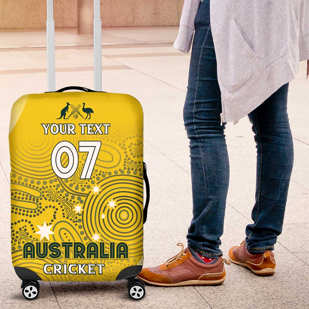 Australia Cricket Custom Indigenous Luggage Cover Aboriginal Arts GO Aussie LT7