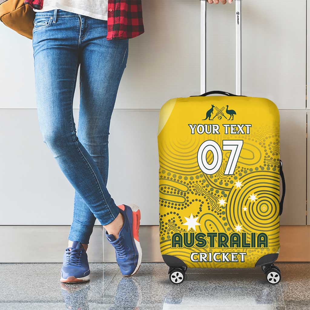 Australia Cricket Custom Indigenous Luggage Cover Aboriginal Arts GO Aussie LT7