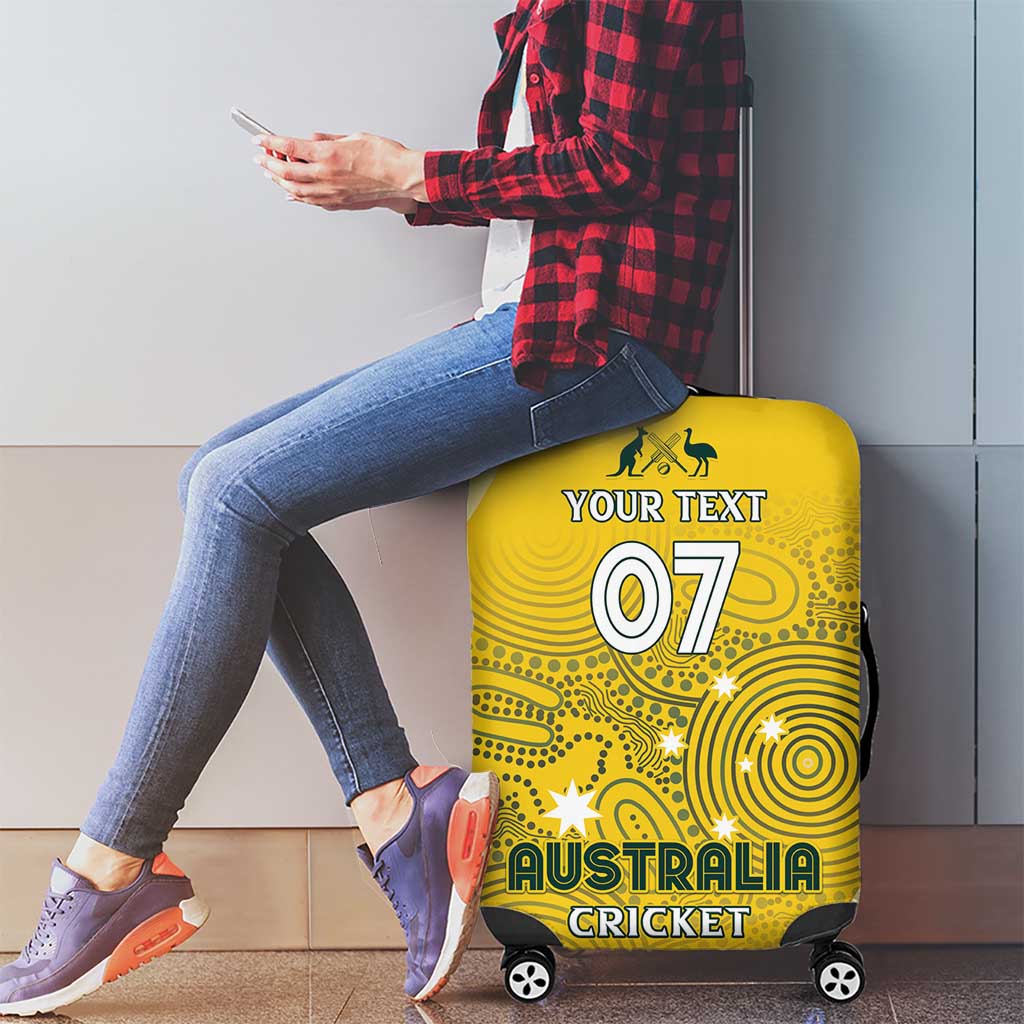 Australia Cricket Custom Indigenous Luggage Cover Aboriginal Arts GO Aussie LT7