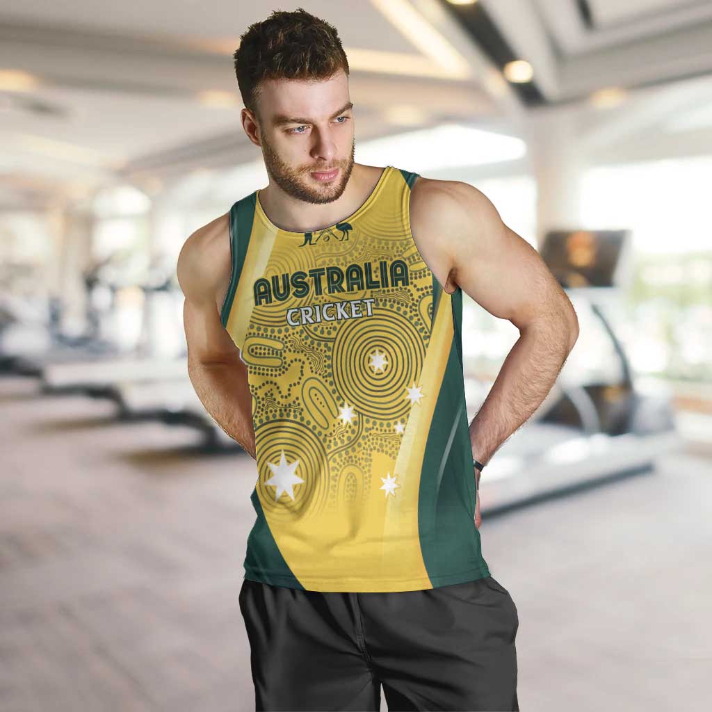 Australia Cricket Custom Indigenous Men Tank Top Aboriginal Arts GO Aussie