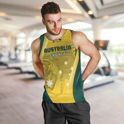 Australia Cricket Custom Indigenous Men Tank Top Aboriginal Arts GO Aussie