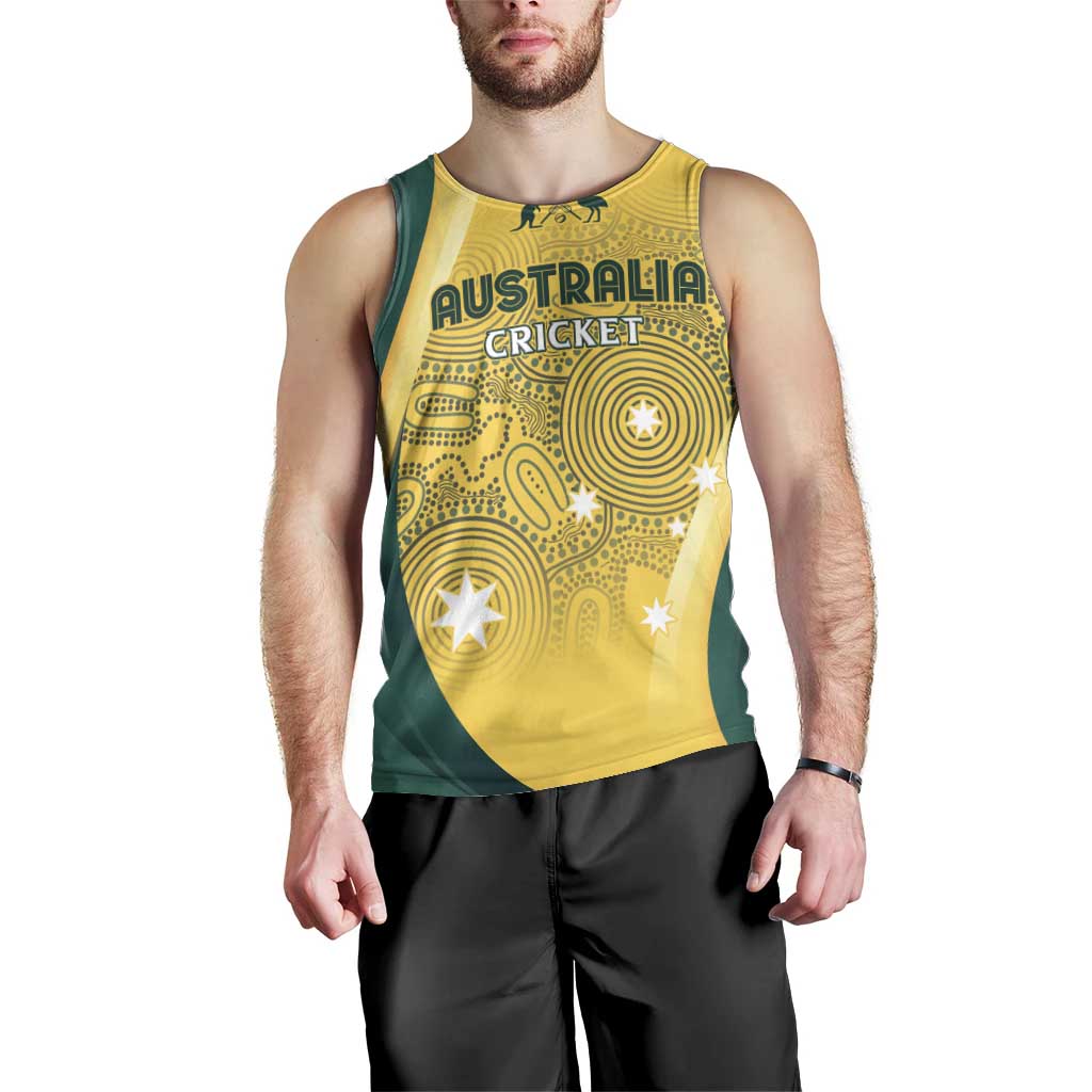 Australia Cricket Custom Indigenous Men Tank Top Aboriginal Arts GO Aussie