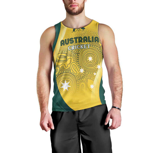 Australia Cricket Custom Indigenous Men Tank Top Aboriginal Arts GO Aussie