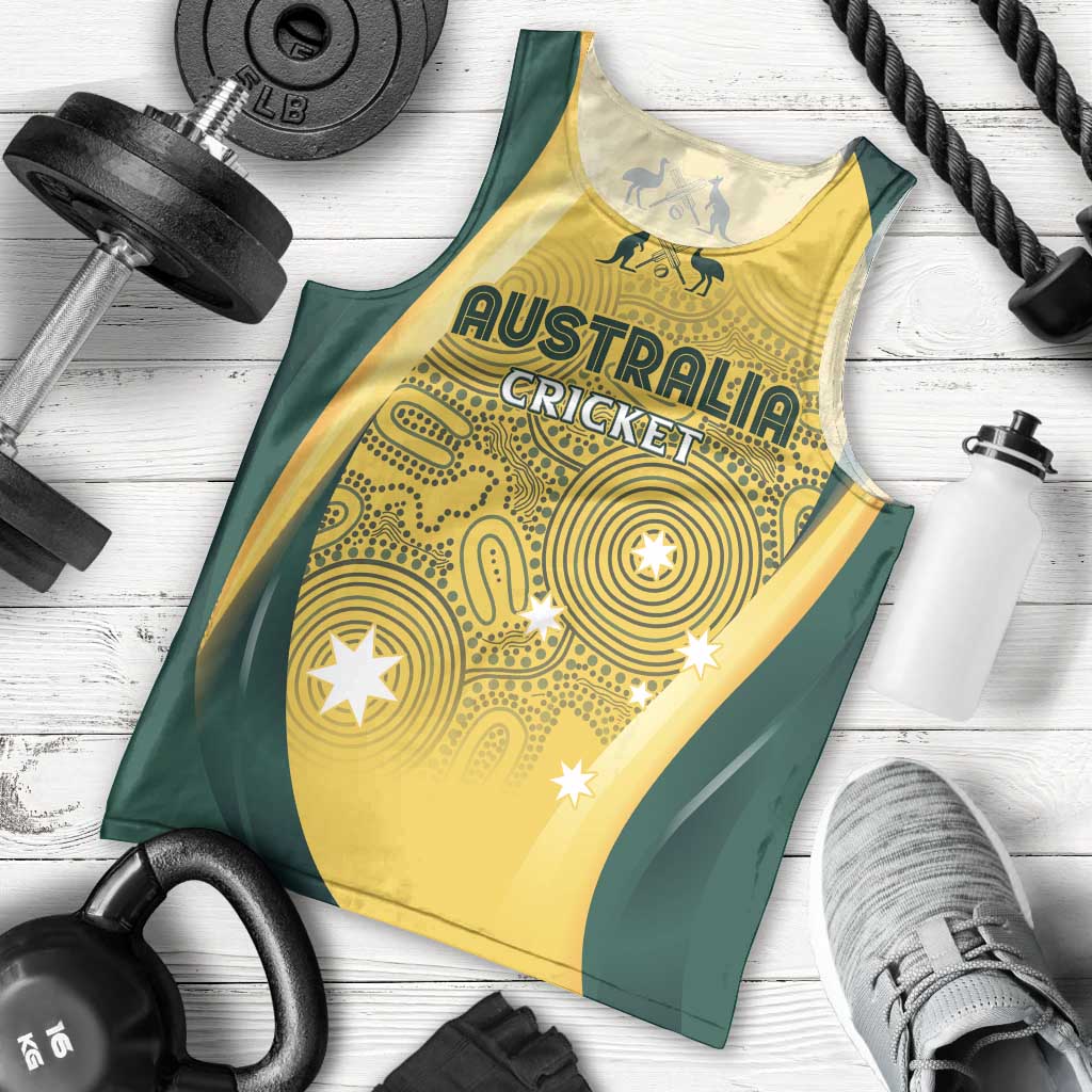 Australia Cricket Custom Indigenous Men Tank Top Aboriginal Arts GO Aussie