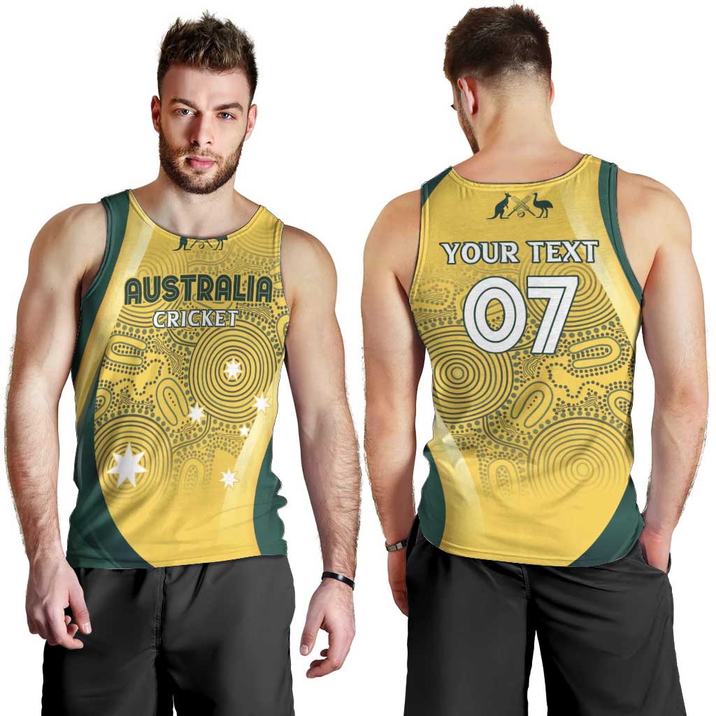 Australia Cricket Custom Indigenous Men Tank Top Aboriginal Arts GO Aussie