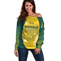 Australia Cricket Custom Indigenous Off Shoulder Sweater Aboriginal Arts GO Aussie