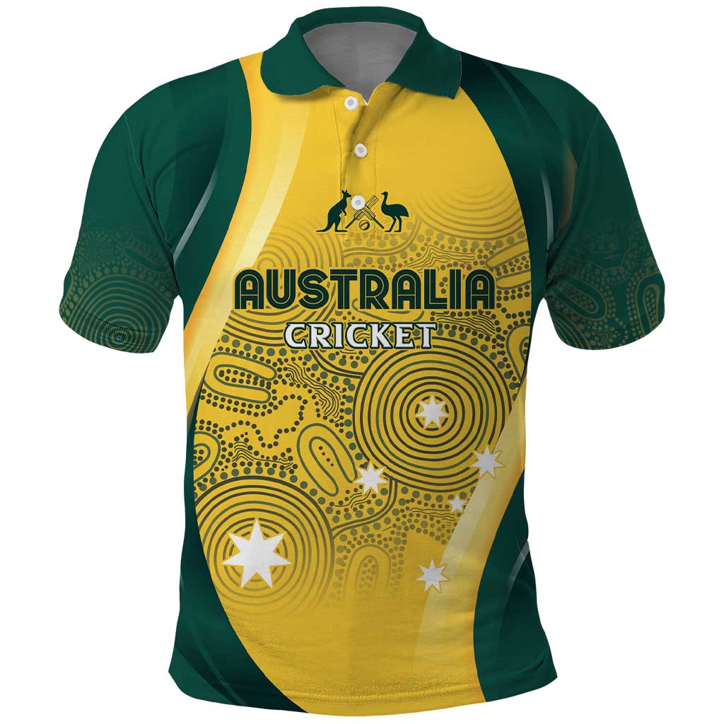 Australia Cricket Custom Indigenous Polo Shirt Aboriginal Arts GO Aussie