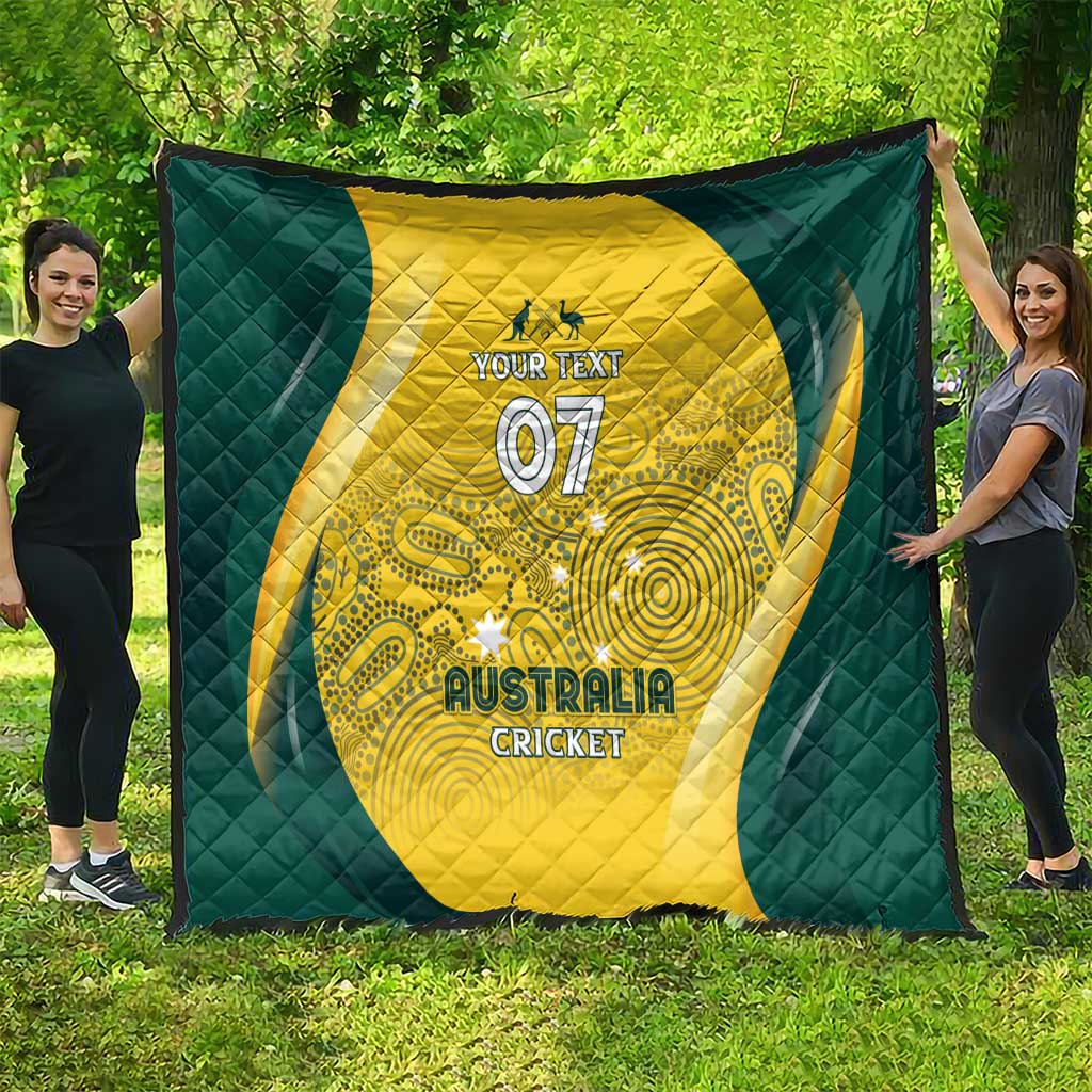Australia Cricket Custom Indigenous Quilt Aboriginal Arts GO Aussie LT7