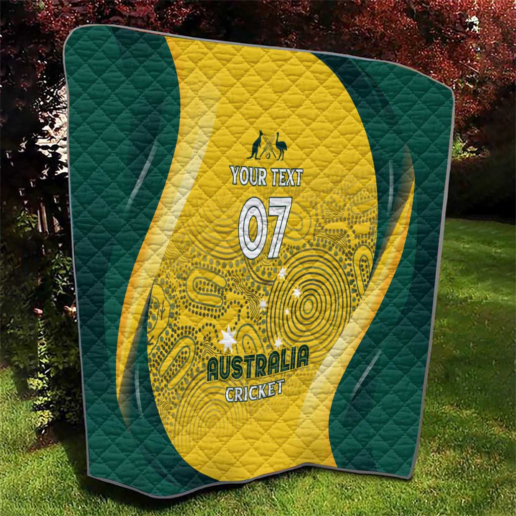 Australia Cricket Custom Indigenous Quilt Aboriginal Arts GO Aussie LT7