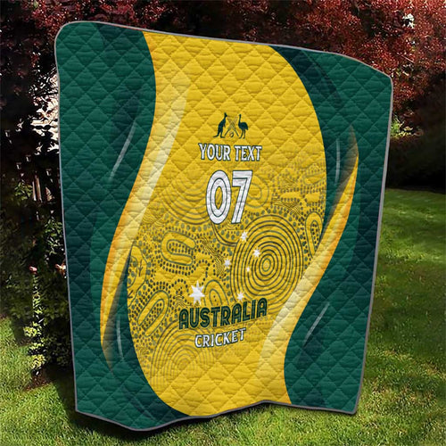 Australia Cricket Custom Indigenous Quilt Aboriginal Arts GO Aussie LT7