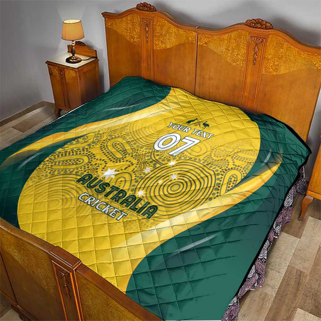 Australia Cricket Custom Indigenous Quilt Aboriginal Arts GO Aussie LT7
