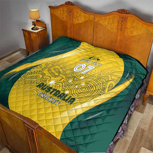 Australia Cricket Custom Indigenous Quilt Aboriginal Arts GO Aussie LT7