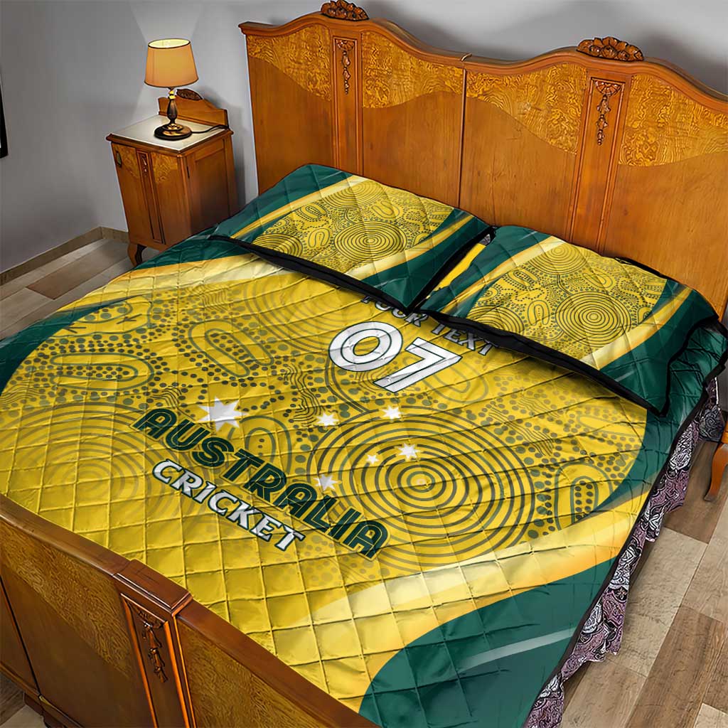 Australia Cricket Custom Indigenous Quilt Bed Set Aboriginal Arts GO Aussie LT7