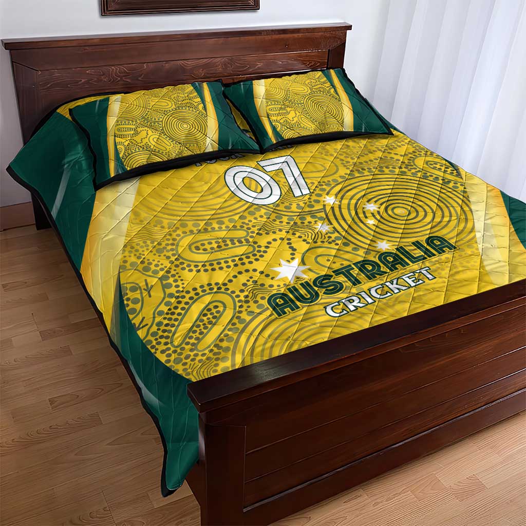 Australia Cricket Custom Indigenous Quilt Bed Set Aboriginal Arts GO Aussie LT7