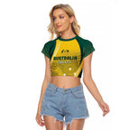 Australia Cricket Custom Indigenous Raglan Cropped T Shirt Aboriginal Arts GO Aussie