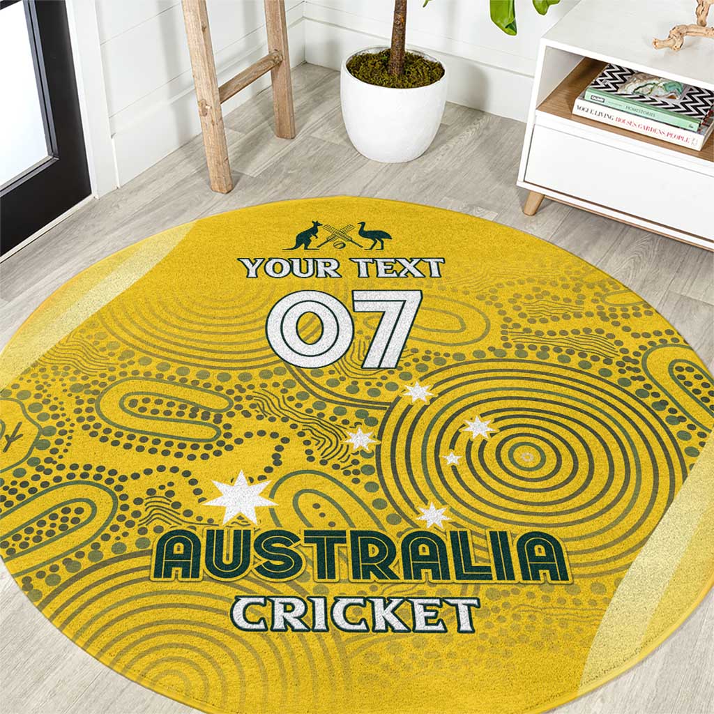 Australia Cricket Custom Indigenous Round Carpet Aboriginal Arts GO Aussie LT7