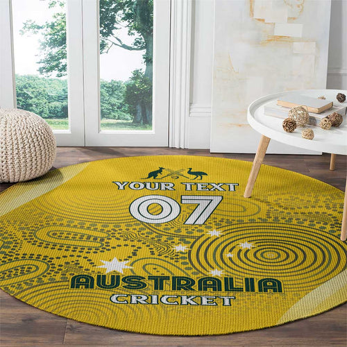 Australia Cricket Custom Indigenous Round Carpet Aboriginal Arts GO Aussie LT7