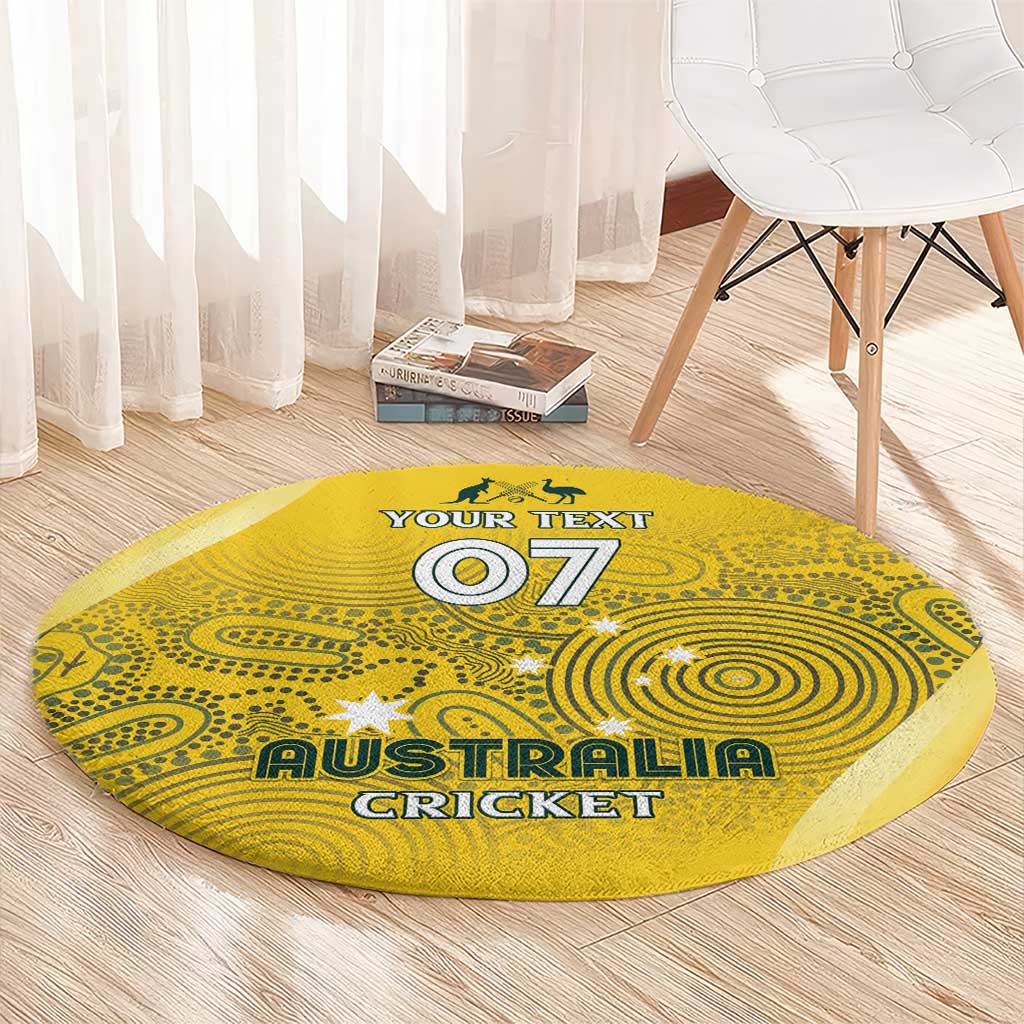 Australia Cricket Custom Indigenous Round Carpet Aboriginal Arts GO Aussie LT7