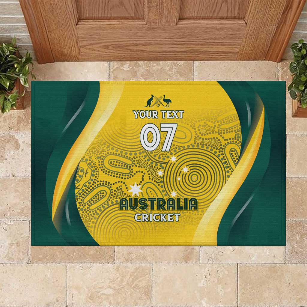 Australia Cricket Custom Indigenous Rubber Doormat Aboriginal Arts GO Aussie LT7