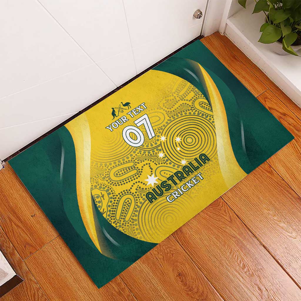 Australia Cricket Custom Indigenous Rubber Doormat Aboriginal Arts GO Aussie LT7