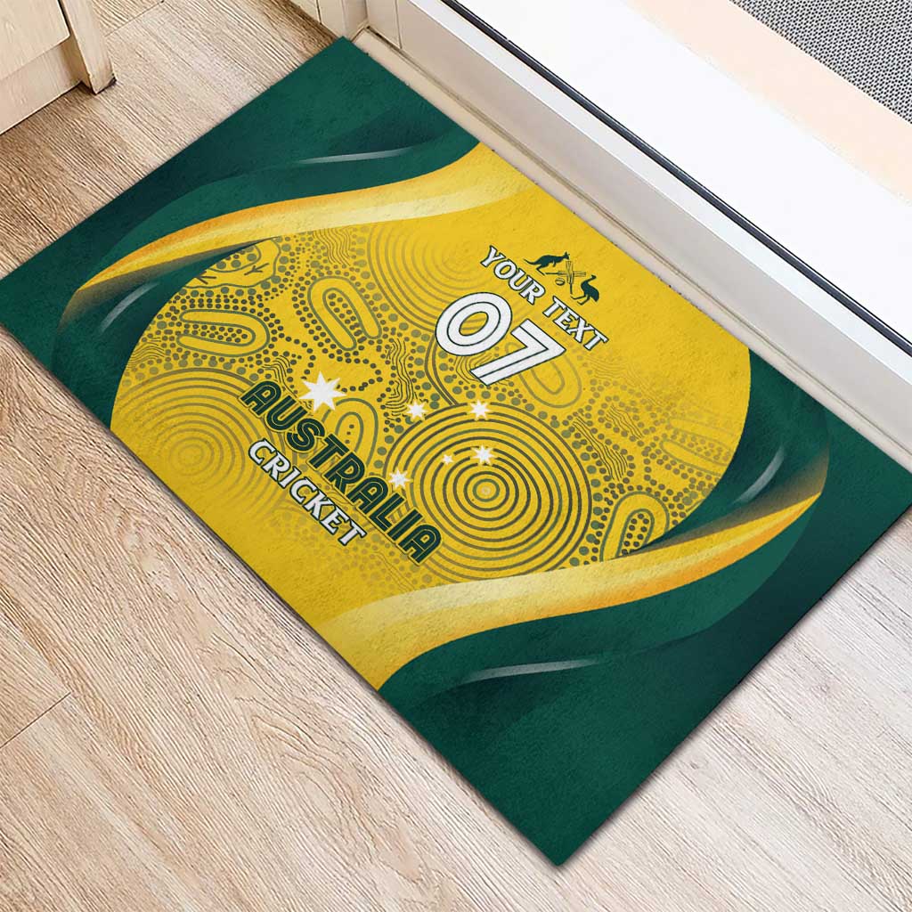 Australia Cricket Custom Indigenous Rubber Doormat Aboriginal Arts GO Aussie LT7