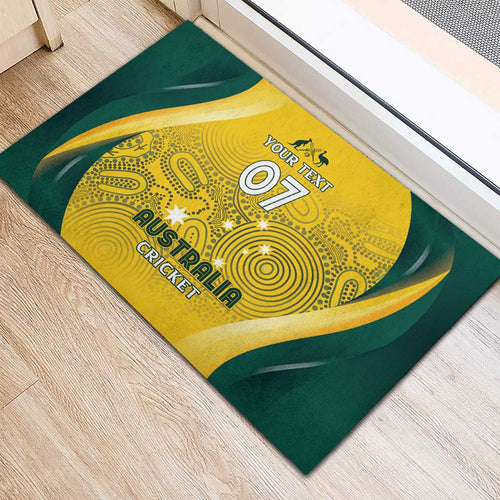 Australia Cricket Custom Indigenous Rubber Doormat Aboriginal Arts GO Aussie LT7