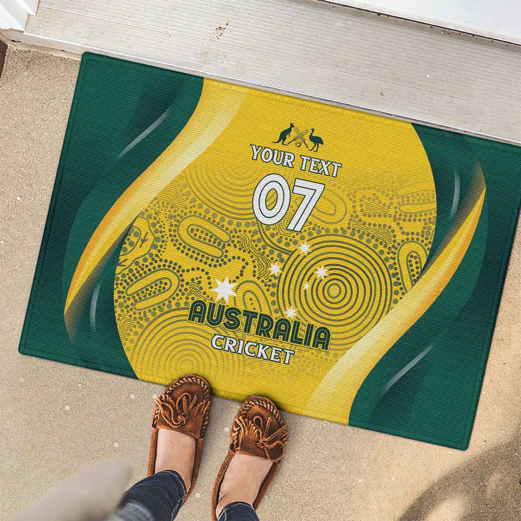 Australia Cricket Custom Indigenous Rubber Doormat Aboriginal Arts GO Aussie LT7