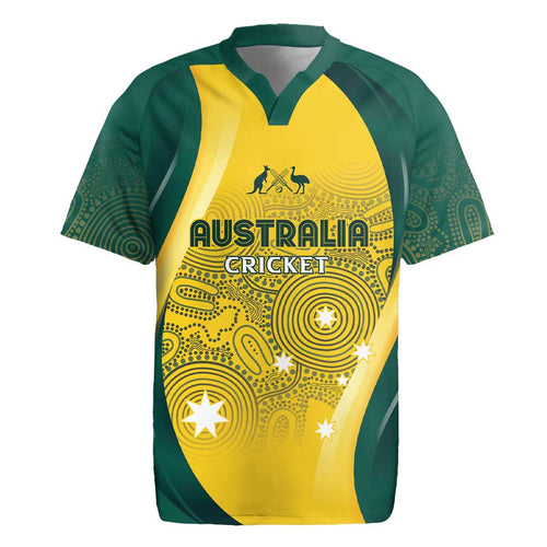 Australia Cricket Custom Indigenous Rugby Jersey Aboriginal Arts GO Aussie