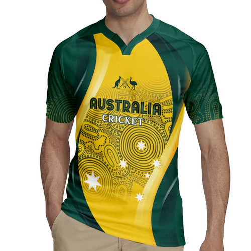 Australia Cricket Custom Indigenous Rugby Jersey Aboriginal Arts GO Aussie