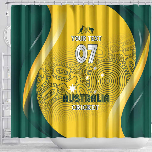 Australia Cricket Custom Indigenous Shower Curtain Aboriginal Arts GO Aussie LT7