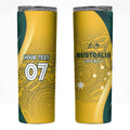 Australia Cricket Custom Indigenous Skinny Tumbler Aboriginal Arts GO Aussie