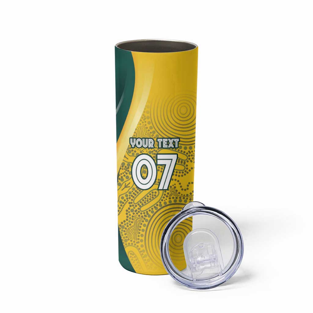 Australia Cricket Custom Indigenous Skinny Tumbler Aboriginal Arts GO Aussie
