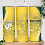 Australia Cricket Custom Indigenous Skinny Tumbler Aboriginal Arts GO Aussie
