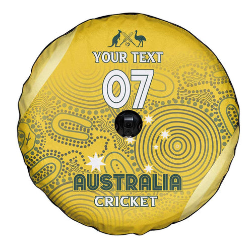 Australia Cricket Custom Indigenous Spare Tire Cover Aboriginal Arts GO Aussie LT7