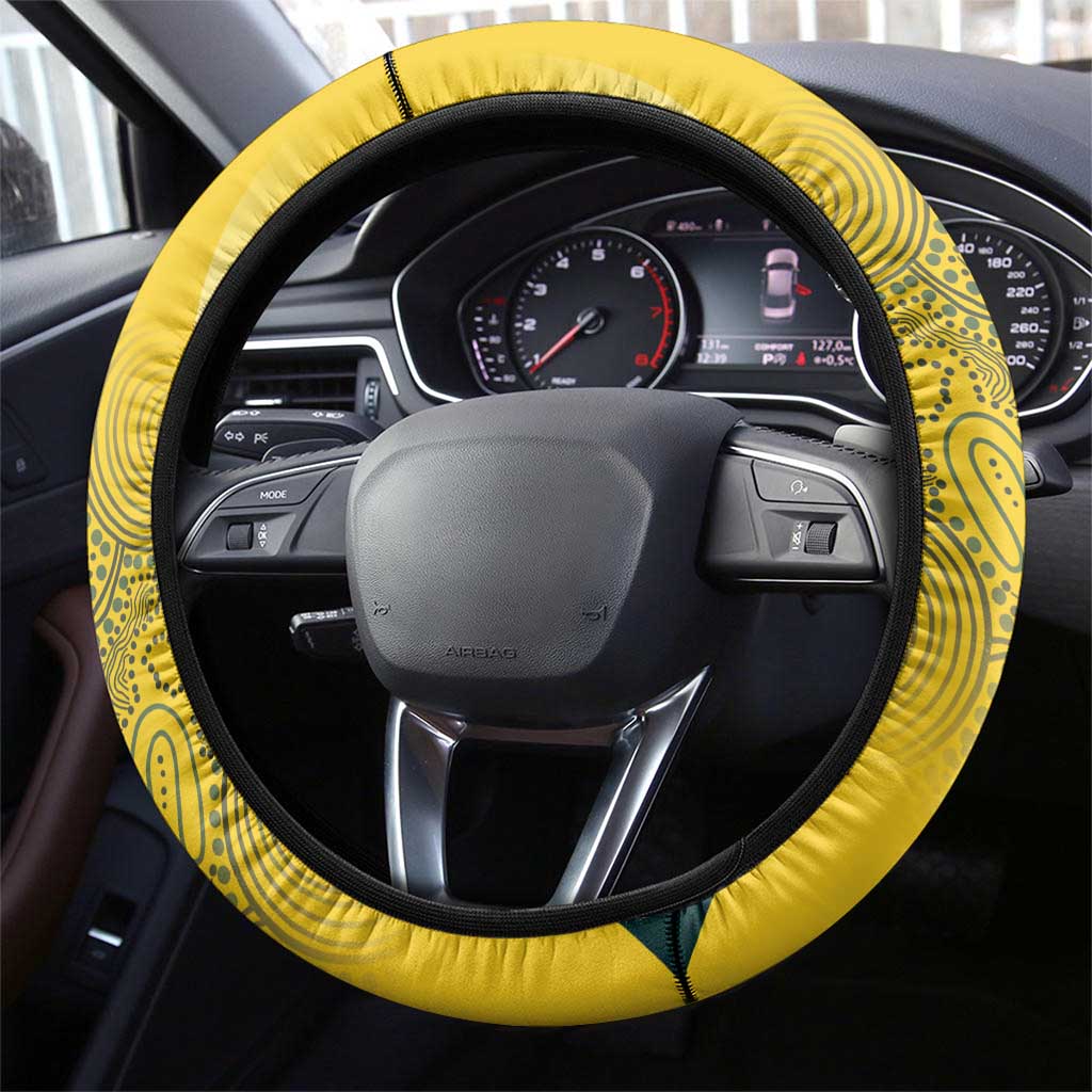 Australia Cricket Indigenous Steering Wheel Cover Aboriginal Arts GO Aussie LT7