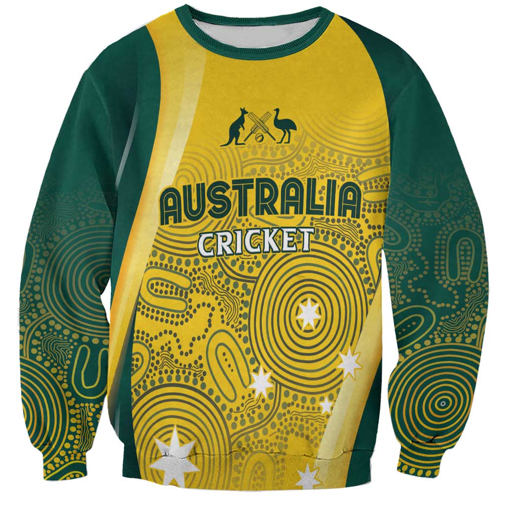 Australia Cricket Custom Indigenous Sweatshirt Aboriginal Arts GO Aussie