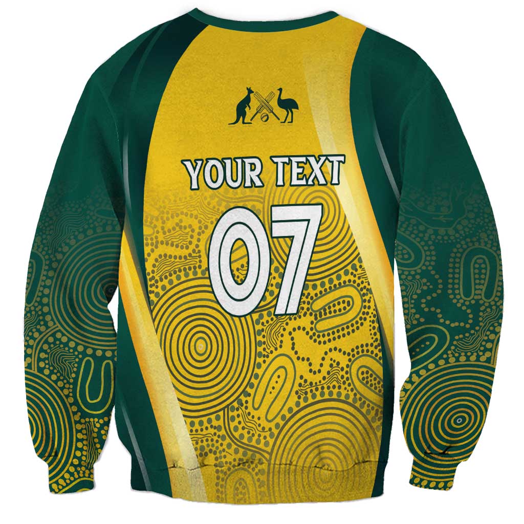 Australia Cricket Custom Indigenous Sweatshirt Aboriginal Arts GO Aussie