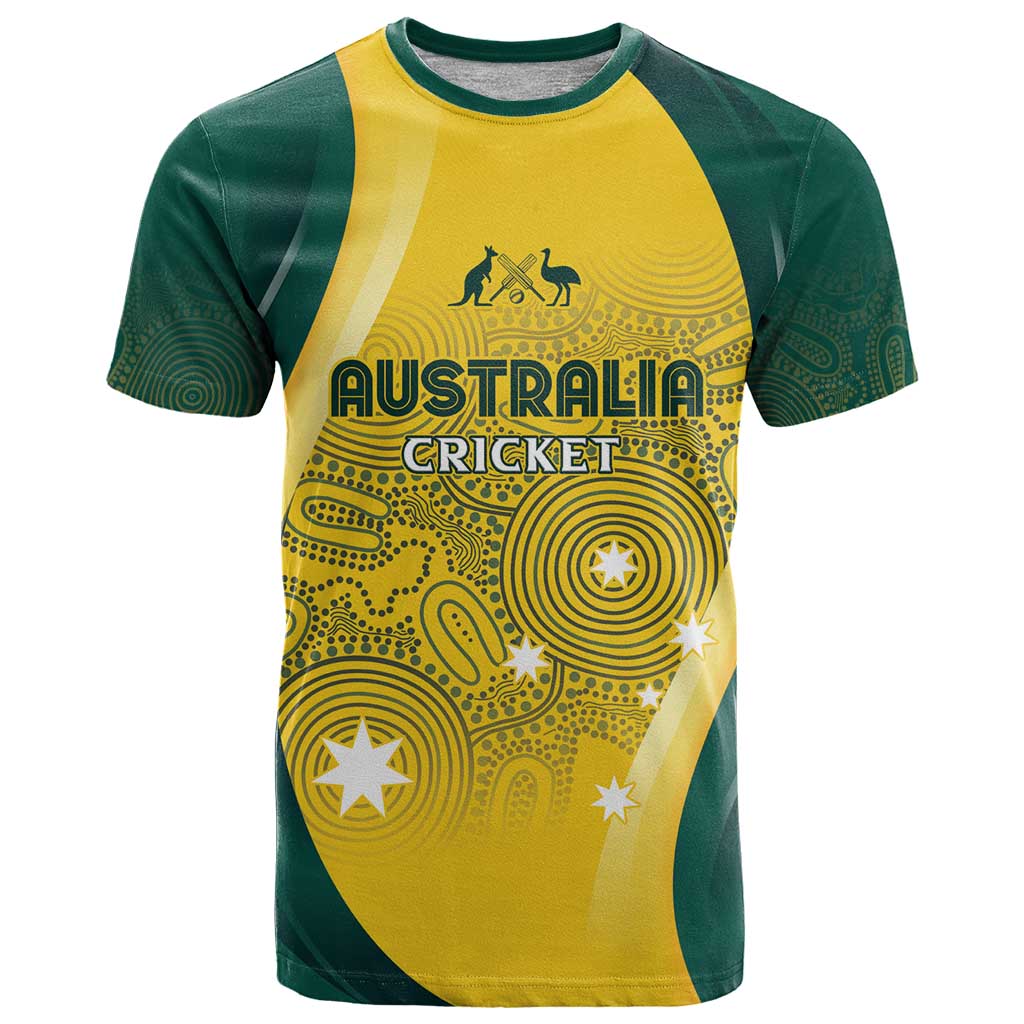 Australia Cricket Custom Indigenous T Shirt Aboriginal Arts GO Aussie