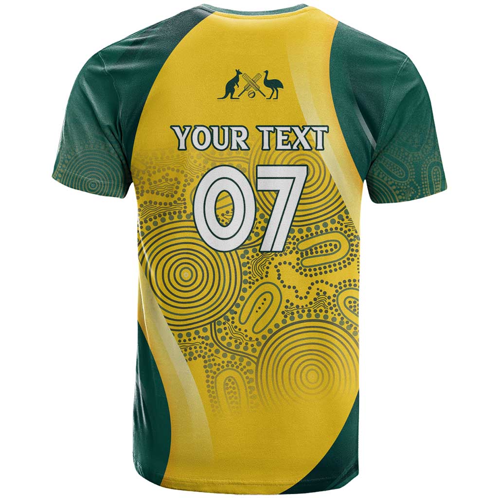 Australia Cricket Custom Indigenous T Shirt Aboriginal Arts GO Aussie