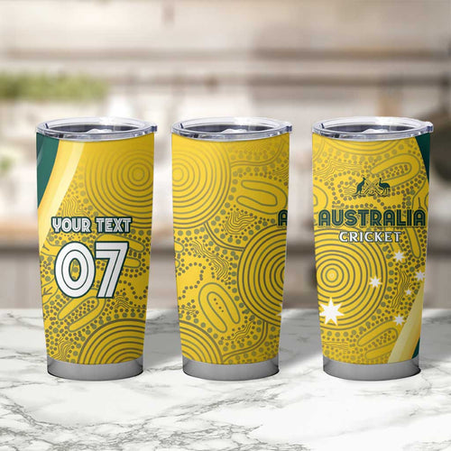 Australia Cricket Custom Indigenous Tumbler Cup Aboriginal Arts GO Aussie