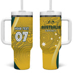 Australia Cricket Custom Indigenous Tumbler With Handle Aboriginal Arts GO Aussie