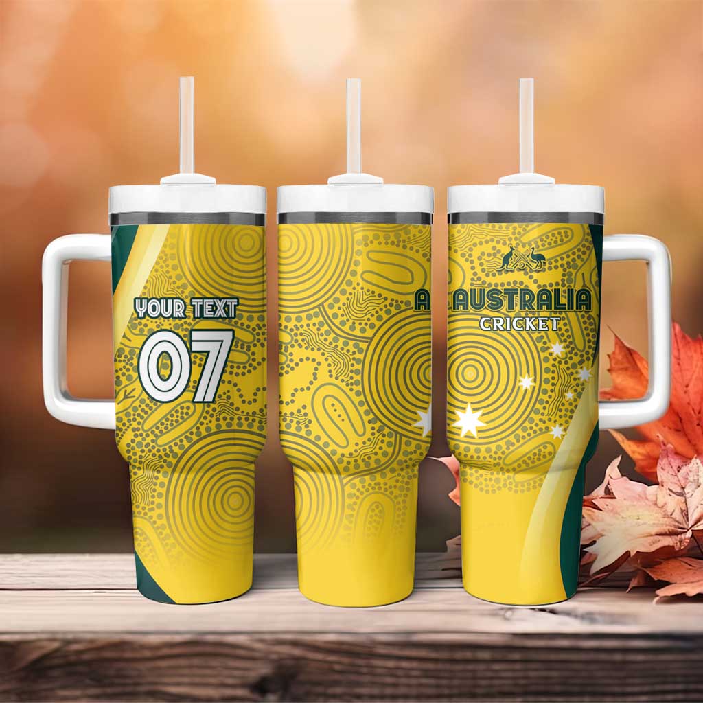 Australia Cricket Custom Indigenous Tumbler With Handle Aboriginal Arts GO Aussie