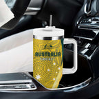 Australia Cricket Custom Indigenous Tumbler With Handle Aboriginal Arts GO Aussie