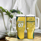 Australia Cricket Custom Indigenous Tumbler With Handle Aboriginal Arts GO Aussie